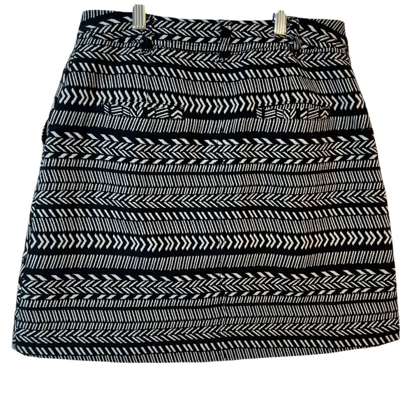 Anthropologie Maeve Women’s Skirt Size 6 Tribal Print Aztec Black and White Mini - Picture 3 of 13